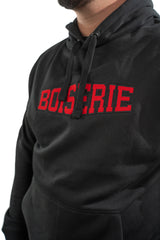 SWEAT NOIR BRODÉ US ROUGE