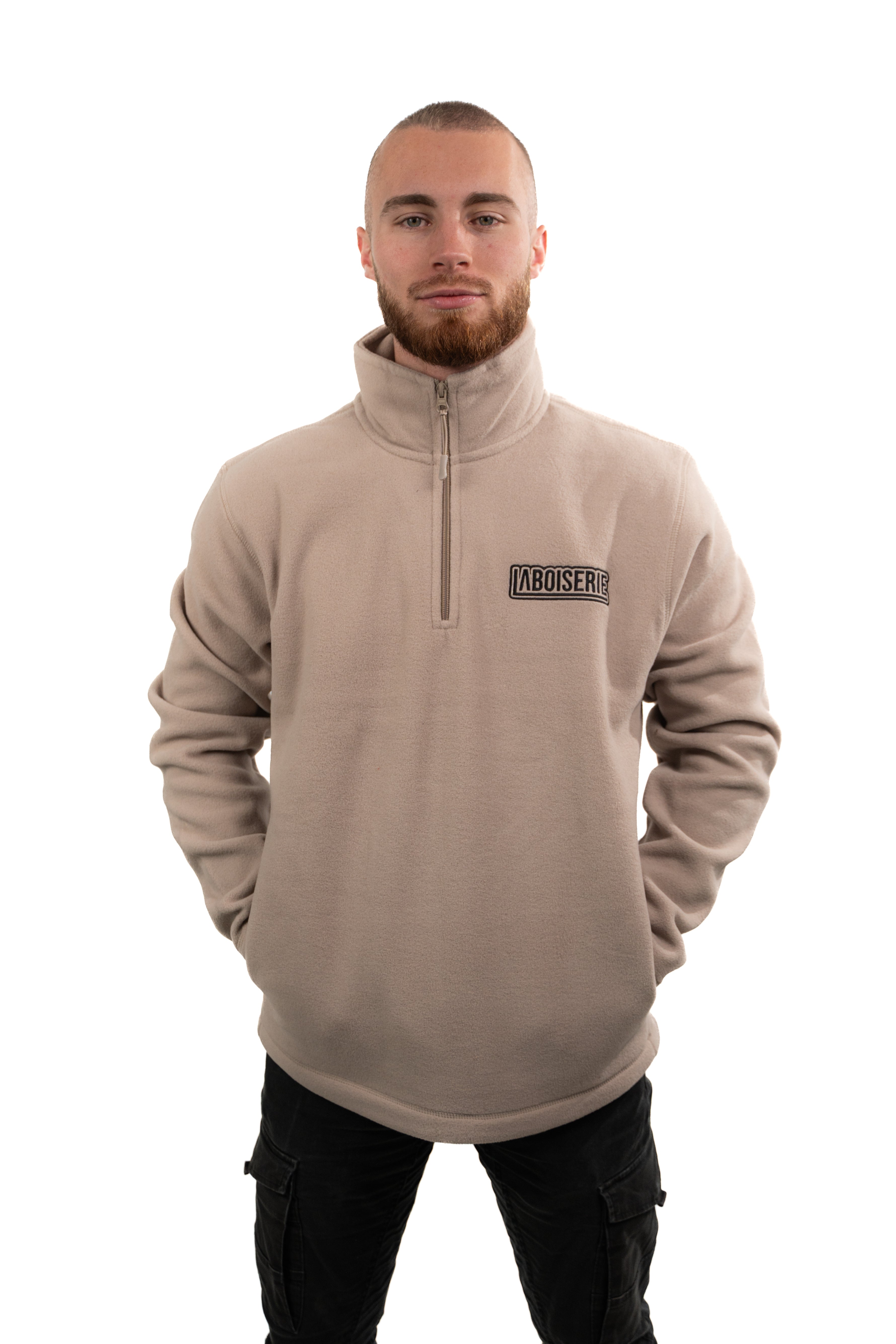 LA POLAIRE BEIGE ZIP COL