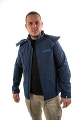 LA SOFTSHELL BLEUE BRODÉ CAMO BLEU