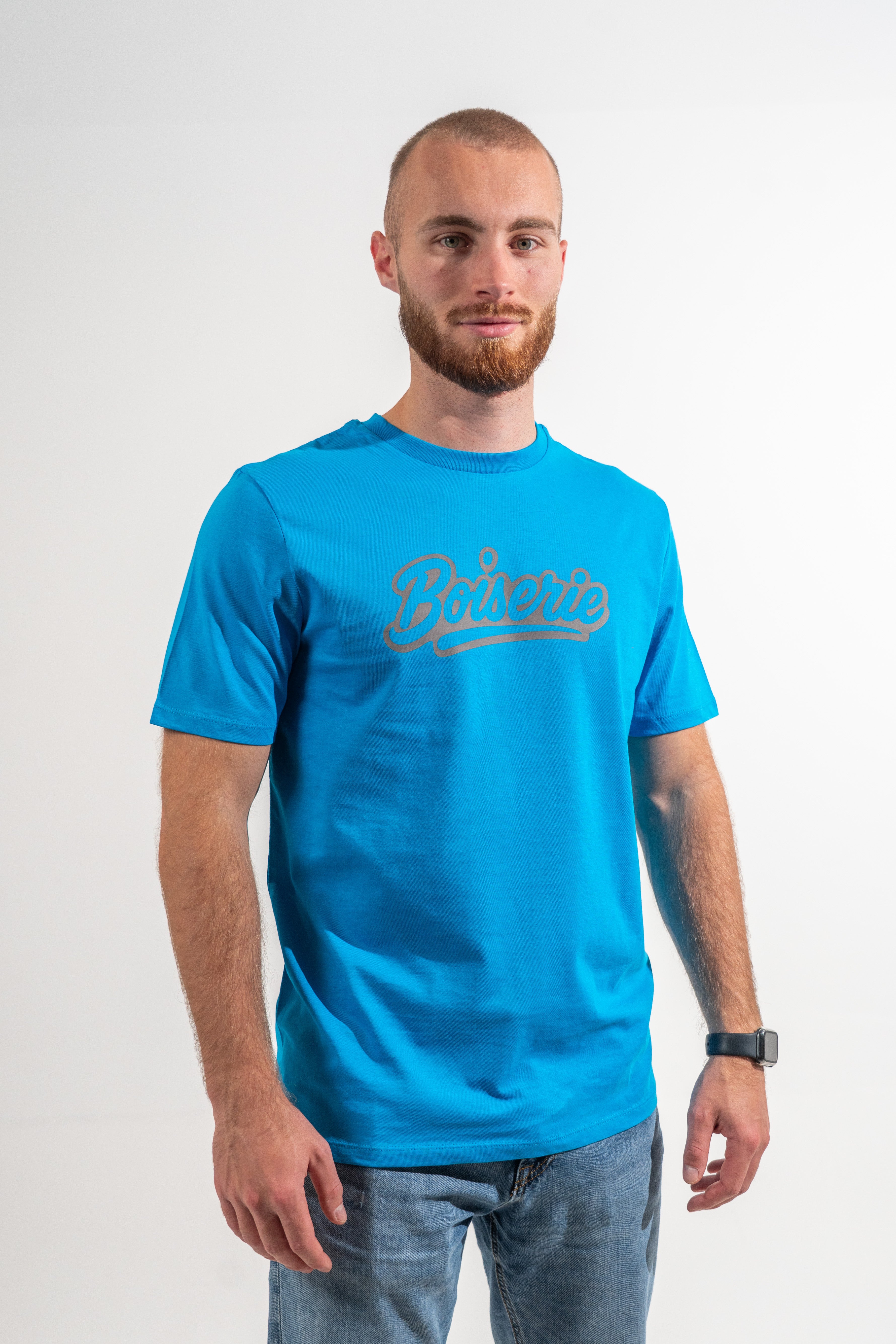 LE T-SHIRT BLEU BOISERIE GRIS