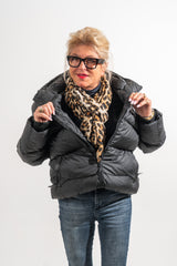 DOUDOUNE NOIR BOISERIE PATCH