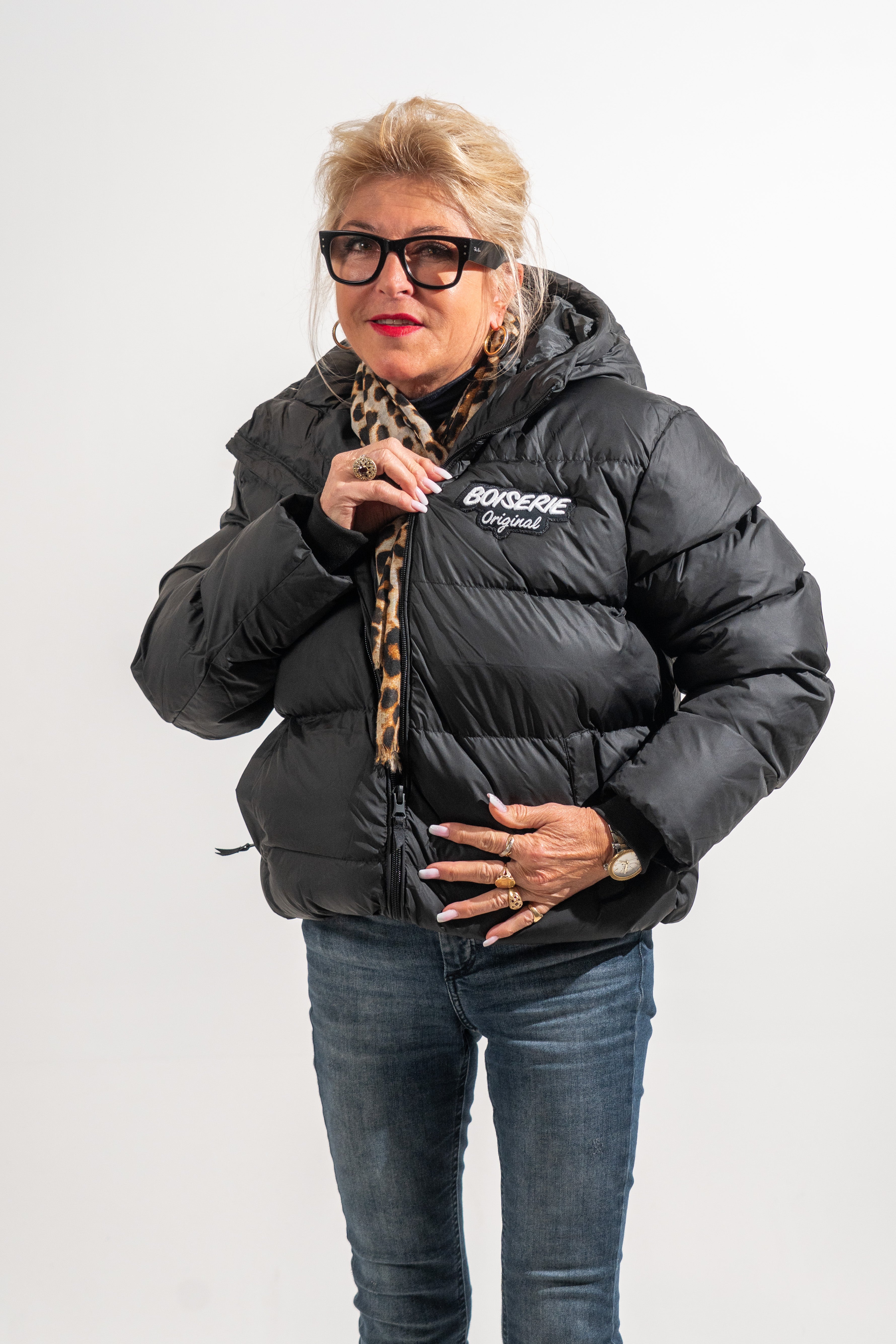 DOUDOUNE NOIR BOISERIE PATCH