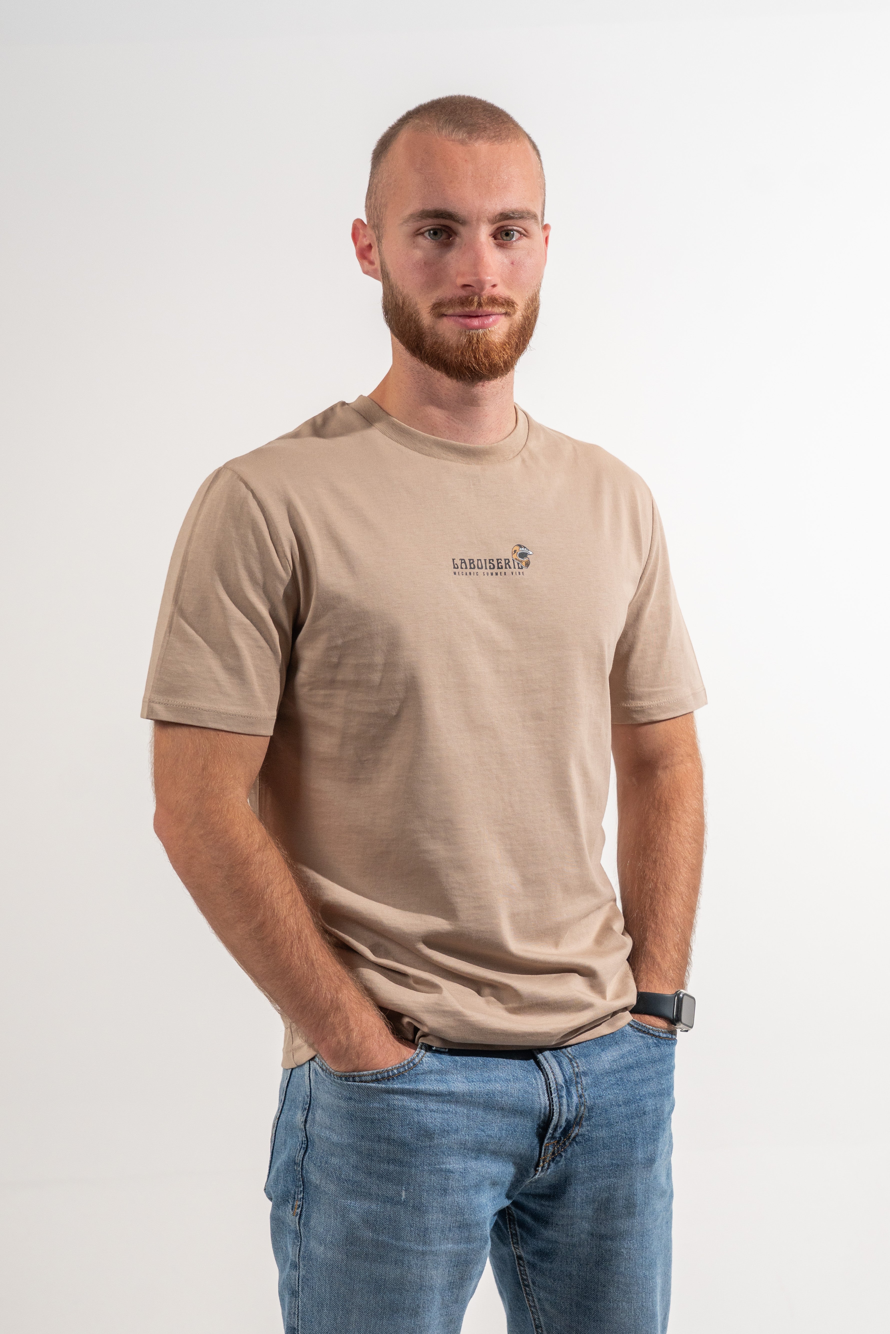 LE T-SHIRT BEIGE FONCÉ LABOISERIE MECANIC