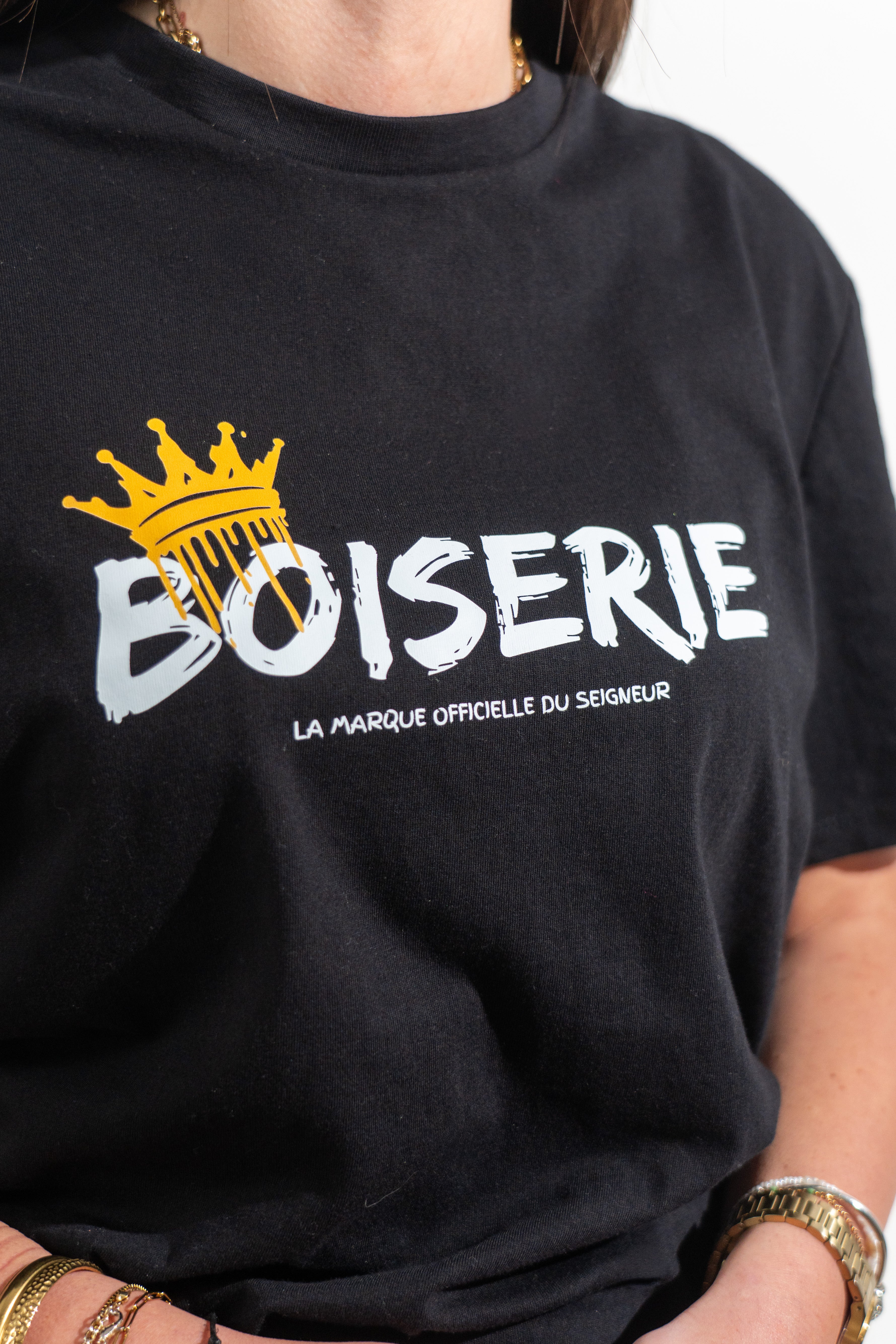 T-SHIRT BOISERIE COURONNE NOIR