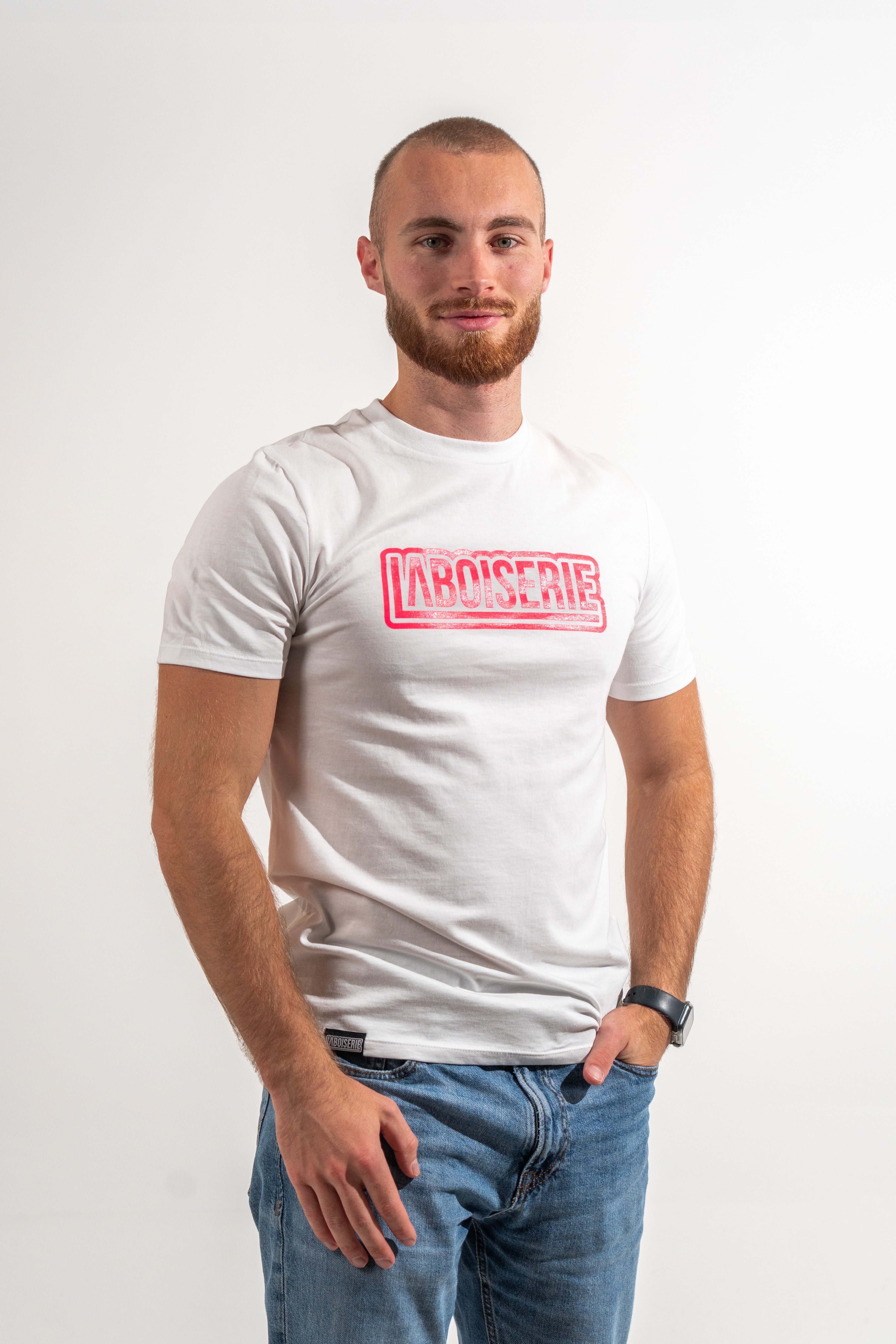 T-SHIRT FLUO BOISERIE BLANC