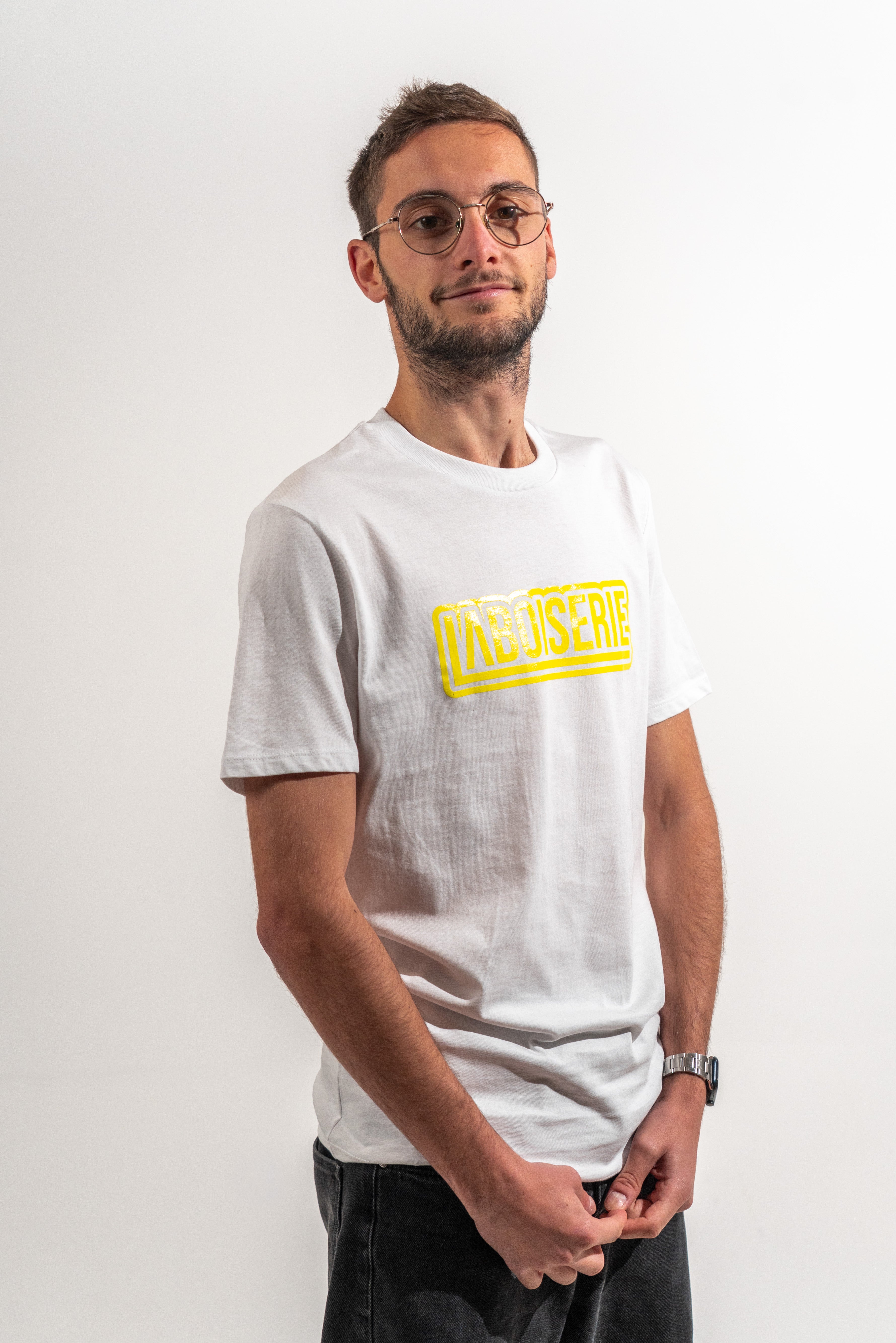 T-SHIRT FLUO BOISERIE BLANC