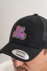 CASQUETTE NOIR PATCH BOISERIE