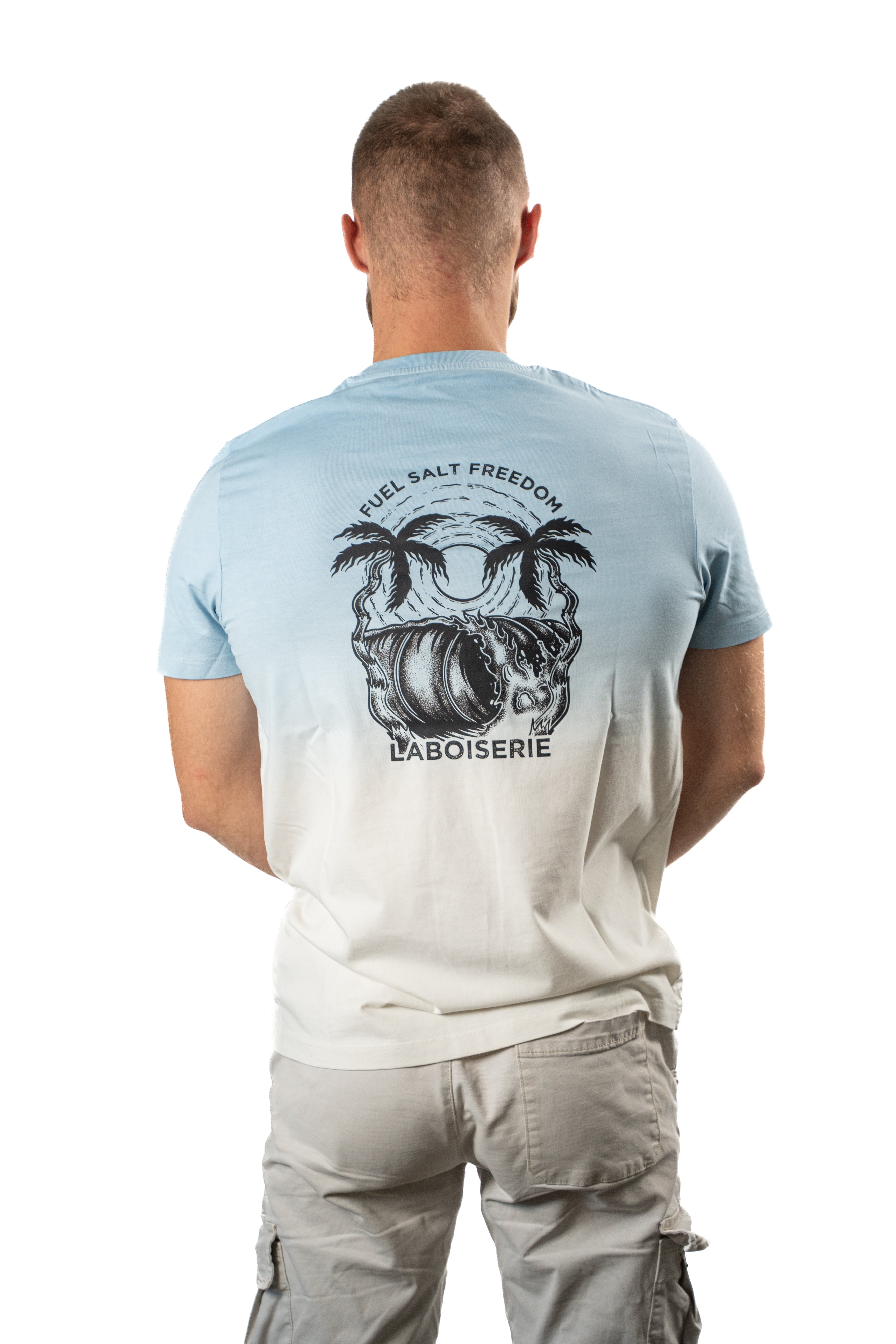 LE T-SHIRT BOISERIE DÉGRADÉ BLEU