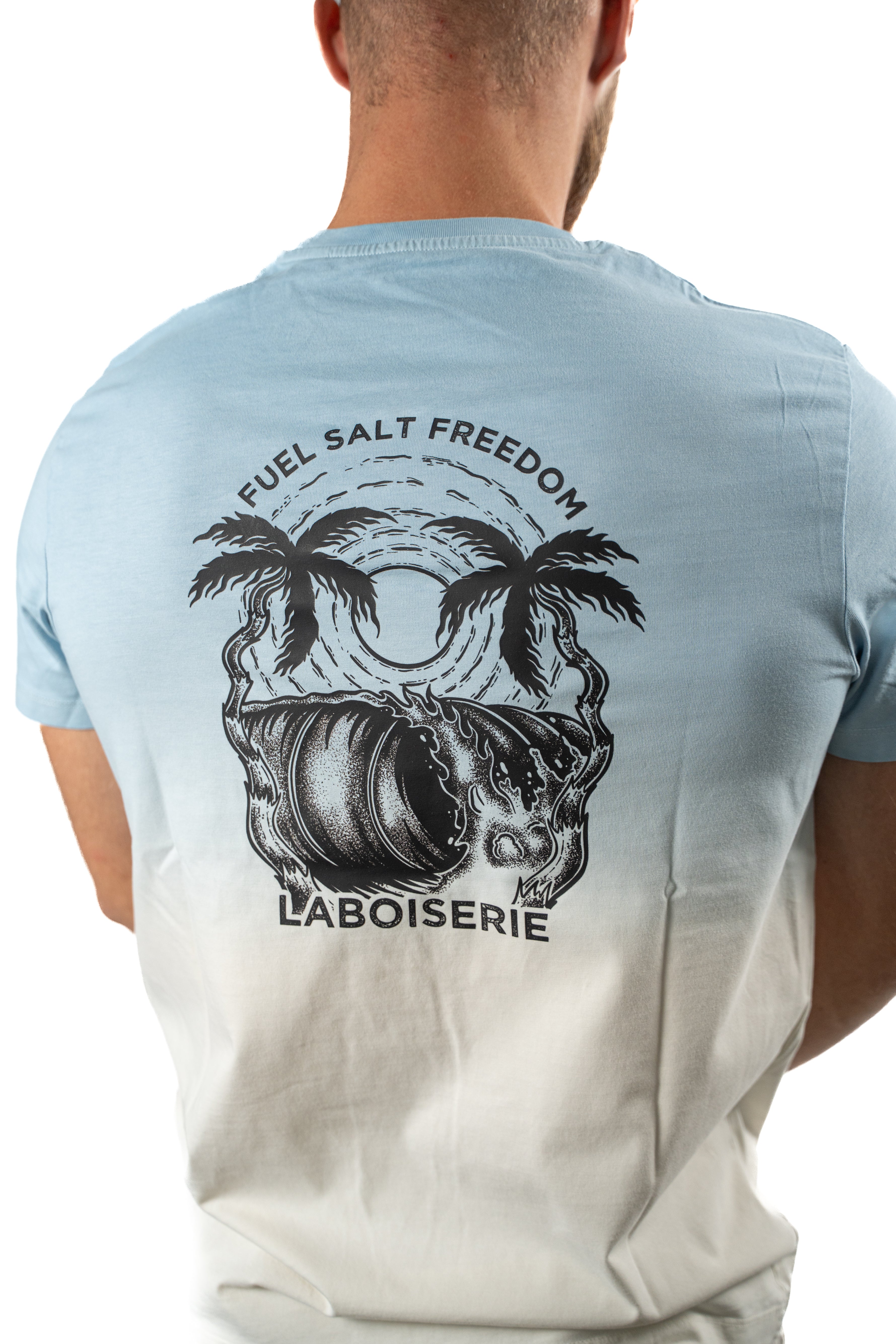 LE T-SHIRT BOISERIE DÉGRADÉ BLEU