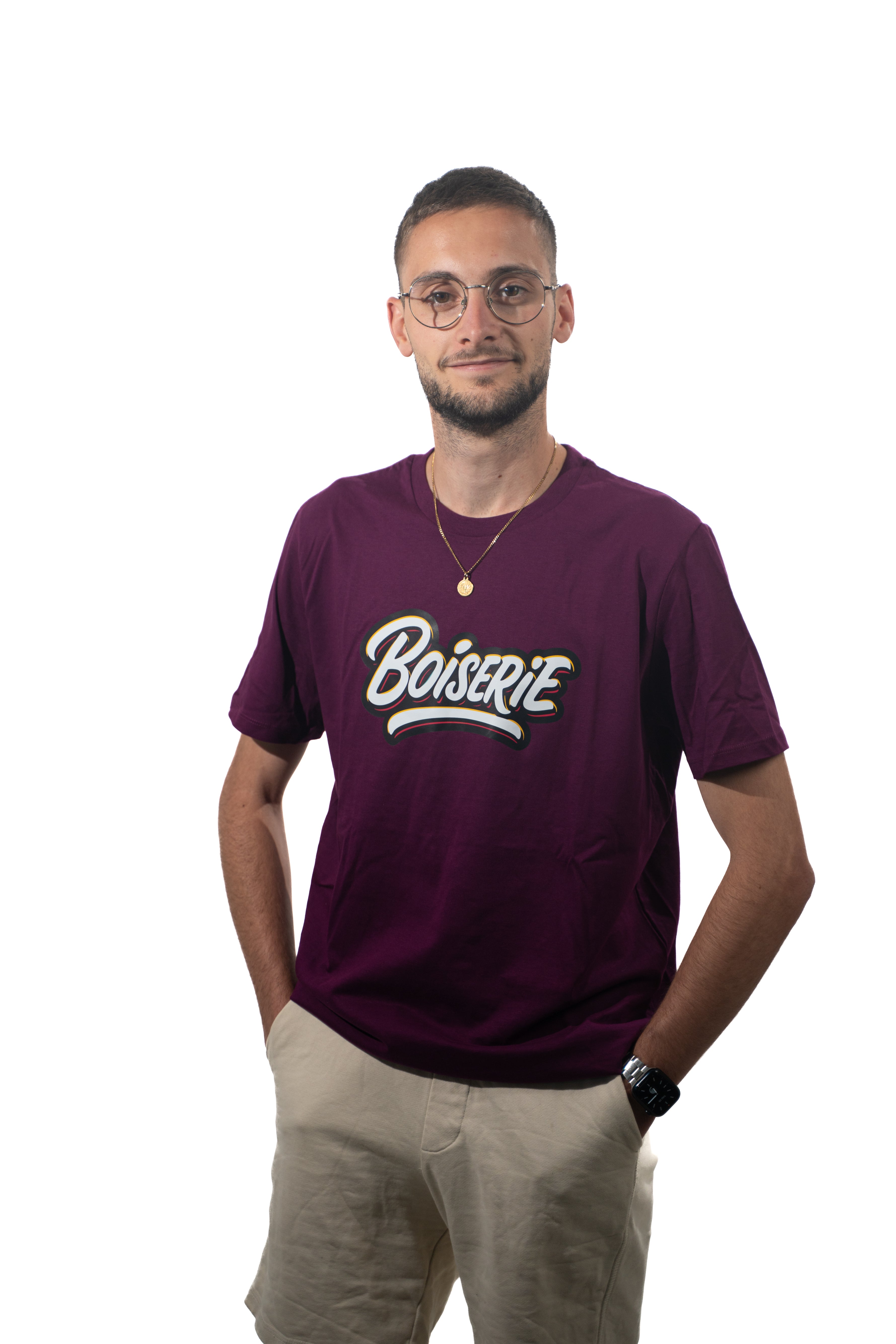 LE T-SHIRT VIOLET BOISERIE BLANC
