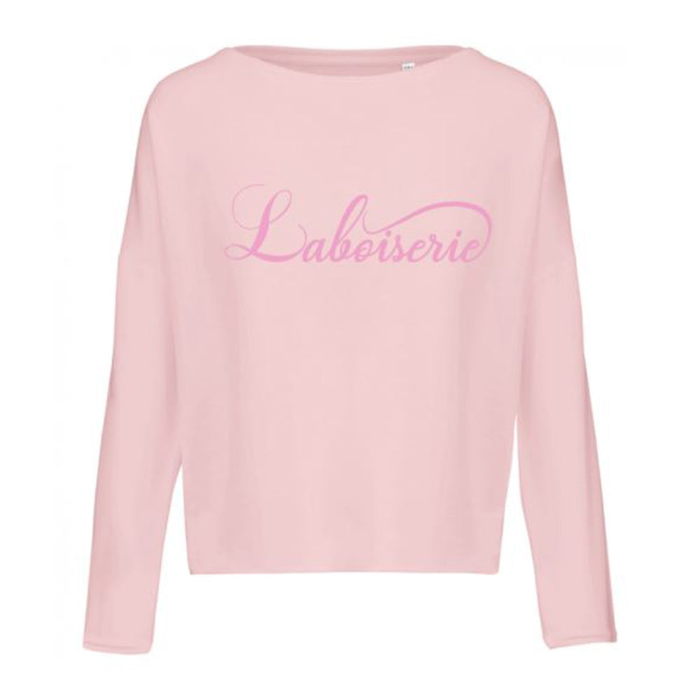 LE PULL LOOSE ROSE BRODÉ ROSE